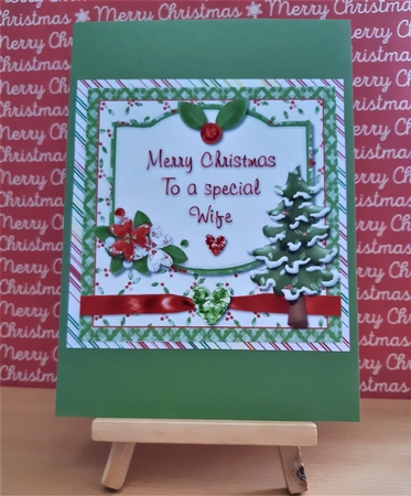Merry Christmas to a Special Wife Card Front by Susan Fossey