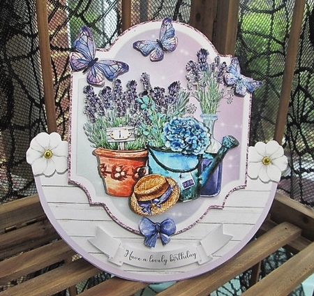 LOVELY LAVENDER rocker card by Susan Garrett