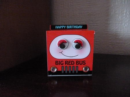 3D Cute Transport Treat Box Gift Set Mini Kit - Big Red Bus by Susan Garrett