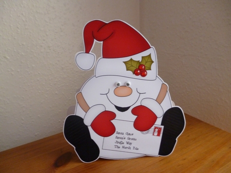 3D Shaped Christmas Card Kit - Snowball Sam has a Letter for Santa by Susan Garrett
