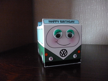 3D Cute Transport Treat Box Gift Set Mini Kit - VW Campervan by Susan Garrett