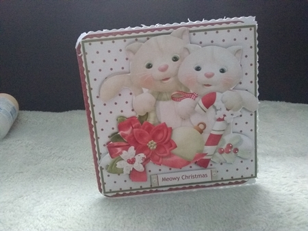 Meowy Christmas Rounded Corner Decoupage Card Kit with Inserts by Susan Goodwin