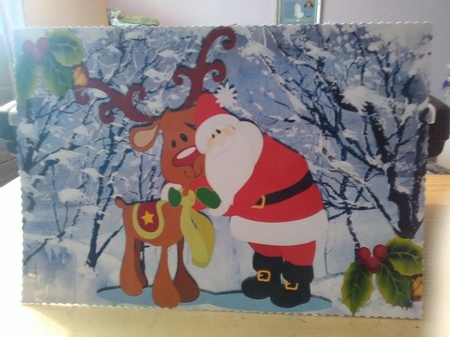 My Lovely Faithful Friend! Rudy with Santa A4 by Susan Goodwin