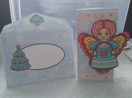 Christmas Angel 3D Decoupage Asymmetric Over the Edge Card by Susan Goodwin