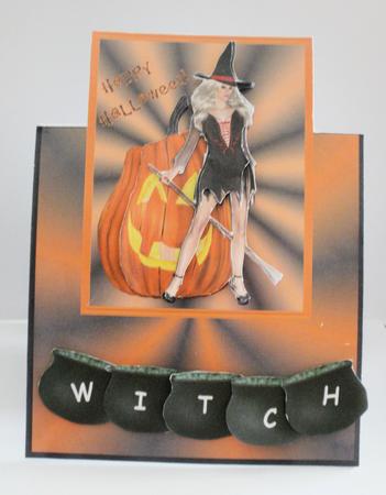 Halloween Pumpkin with Sexy Witch by Susan Goodwin