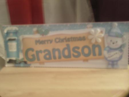 Xmas Grandson Teddy Ed Signpost Lge Dl Decoupage by Susan Goodwin