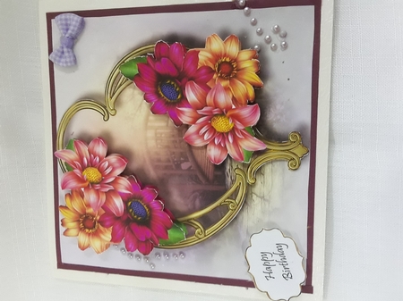 Gorgeous Flowers On Golden Frame - Dahlias by Susan Green