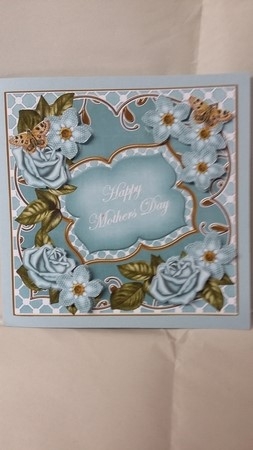Teal Met Fleur Mothers Day Fancy 7in Deco Topper by Susan Green