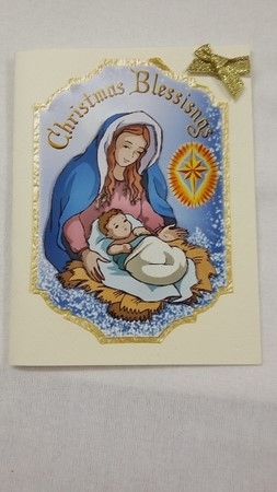Lovely Mary Holding Baby Jesus with Gold Star by Susan Green