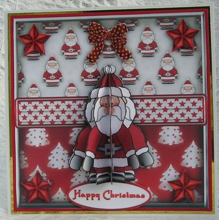 3D Jolly Santa Embellishment and Card Front by susan hickey