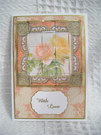 Peach Roses 5inch 3D Paper Weaving Sheet by susan hickey