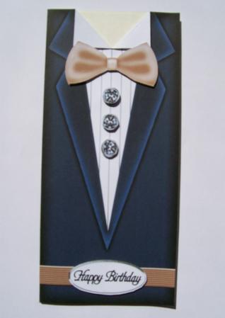 Dressed to Thrill!! Man's Quick Card with 3D Decoupage by Susan Hopkins