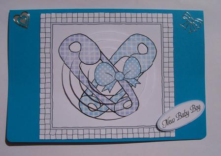 New Baby Boy Quick Card with Circle Pyramage by Susan Hopkins