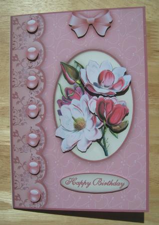 Magnolia Step by Step A5 Card Front by Susan Hopkins
