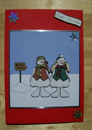 Merry Christmas to the Both of You Snowman Card Decoupage De by Susan Hopkins