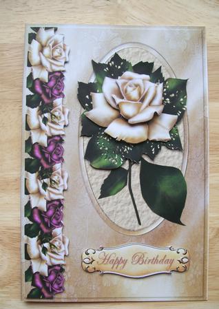 Cream Rose Quick Card by Susan Hopkins