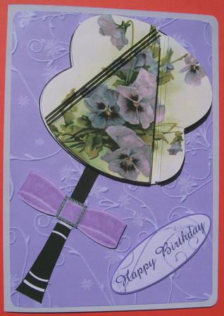 Lilac Pansies 3D Fan Stacker Topper Sheet by Susan Hopkins