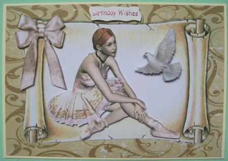 Ballerina with Dove on a Scroll by Susan Hopkins