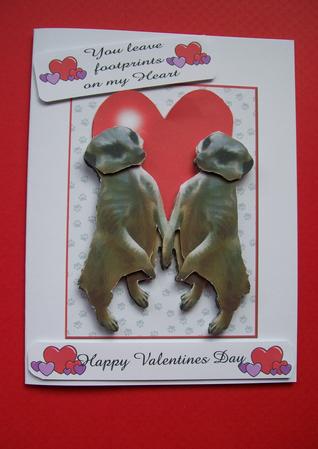 Meerkats Holding Paws 3D Decoupage by Susan Hopkins