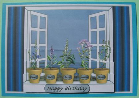 Herb Pots on Window Sill by Susan Hopkins