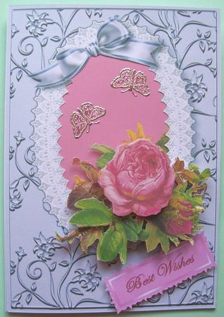 Pink Floral Oval by Susan Hopkins