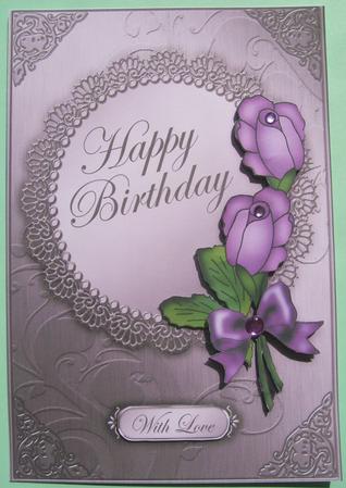 A5 Roses and Metallic Lace Kit with 3D Decoupage by Susan Hopkins