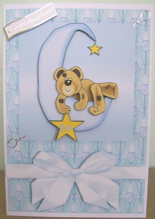 Bear Moon Baby Blue by Susan Hopkins