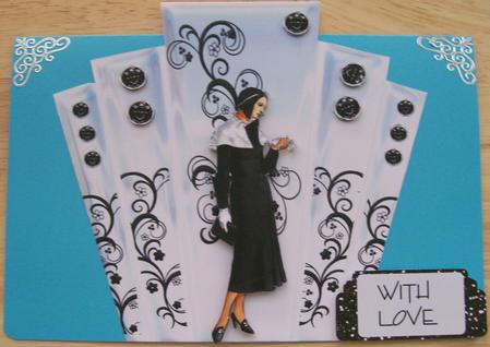 Art Deco Glass Panels with Winter Lady by Susan Hopkins