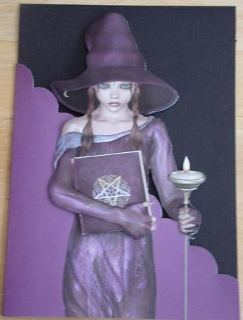Teenage Witch A5 Shaped Front Print and Fold Card by Susan Hurley