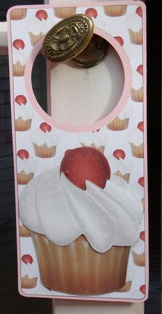Cherry Cupcake Door Hanger by Susan Hurley