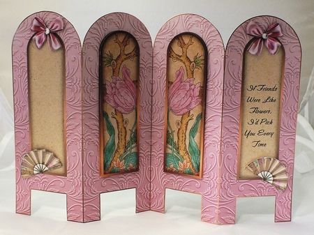 Vintage Floral 1b - Friends - Folded Screen Card by Susan James