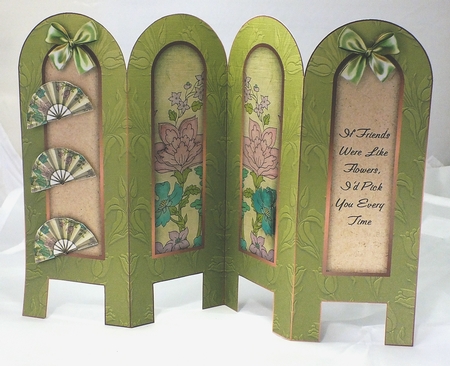 Vintage Floral 2b - Friends - Folded Screen Card by Susan James