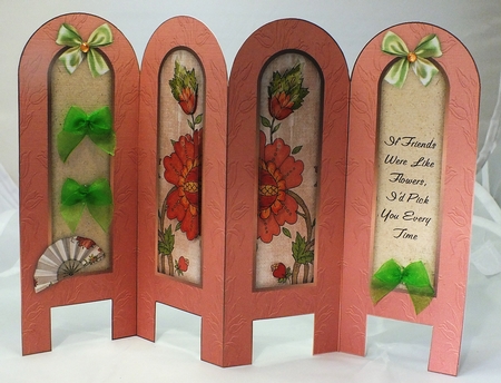 Vintage Floral 4b - Friends - Folded Screen Card by Susan James