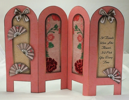 Vintage Floral 7b - Friends - Folded Screen Card by Susan James