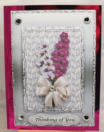 Sympathy Orchids in silver frame by Susan James