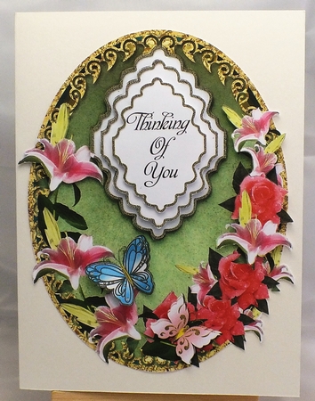 Large Oval Topper With Roses & Lilies For Various Occasion Cards 2 by Susan James