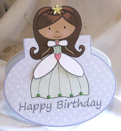 Princess in Green Over the Edge Wobble Card by Susan James