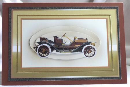 Vintage Car Pyramid Card Front 3 by Susan James