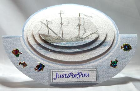 Galleon Over the Edge Wobble Card by Susan James