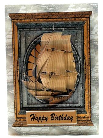 Old Sailing Ship Sepia Vellum by Susan James