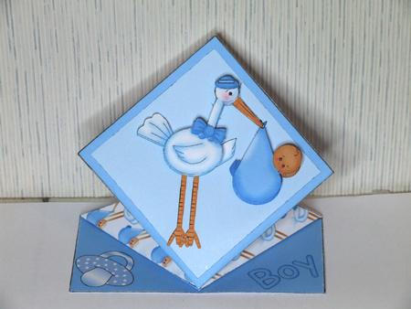 Baby Boy Stork Spring Card by Susan James
