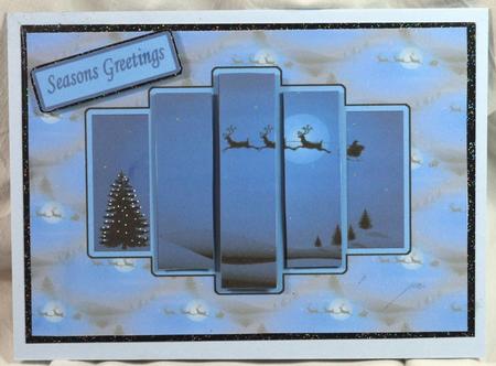 Santa Flying Over the Sky Pyramid Panel by Susan James