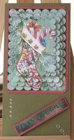 Christmas Stocking Scallop Pyramid Toppers by Susan James
