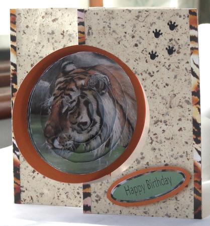 Hello Tiger Inverted Oval Pyramid Topper by Susan James
