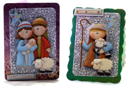 Christmas Nativity Scenes in Silver Filigree Toppers by Susan James