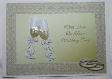 Wedding Champagne Glasses in Lace Frame by Susan James
