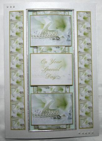 Wedding Rings, Pearls & Flowers 3 Panel Fold Back by Susan James
