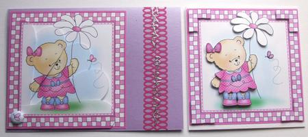 Rosie's Flower Quick Card with Fan Pyramage Topper by Susan James