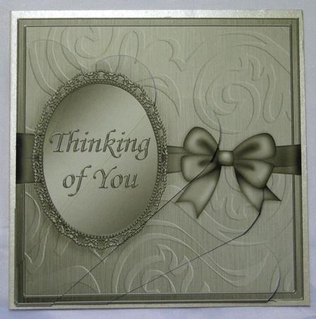 Thinking of You Quick Card with Fan Pyramage Topper by Susan James