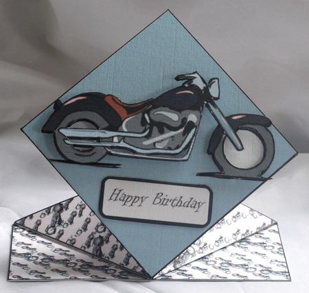Blue Dads Bike Diamond Top Card by Susan James